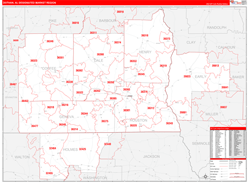 Dothan, AL DMR Wall Map Red Line Style