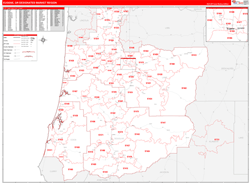 Eugene, OR DMR Wall Map Red Line Style