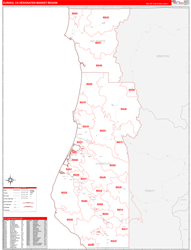 Eureka, CA DMR Wall Map Red Line Style