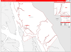 Juneau, AK DMR Wall Map Red Line Style