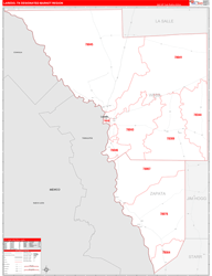 Laredo, TX DMR Wall Map Red Line Style