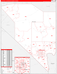 Las Vegas, NV DMR Wall Map Red Line Style