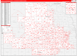Lincoln & Hastings-Kearney, NE DMR Wall Map Red Line Style