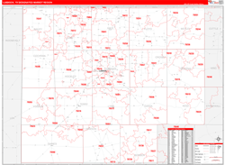 Lubbock, TX DMR Wall Map Red Line Style