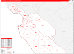 Monterey-Salinas, CA DMR Wall Map Red Line Style