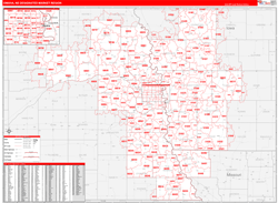 Omaha, NE DMR Wall Map Red Line Style