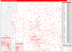 Phoenix, AZ DMR Wall Map Red Line Style