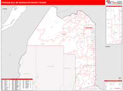 Presque Isle, ME DMR Wall Map Red Line Style