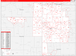 Rapid City, SD DMR Wall Map Red Line Style