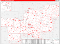 Sioux City, IA DMR Wall Map Red Line Style