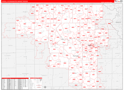 Topeka, KS DMR Wall Map Red Line Style
