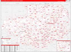 Wilkes Barre-Scranton, PA DMR Wall Map Red Line Style