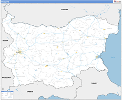 Bulgaria Wall Map Basic Style 2024