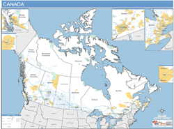 Canada Wall Map Basic Style 2024