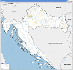 Croatia Wall Map Basic Style 2024