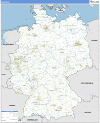 Germany Wall Map Basic Style 2024