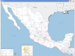 Mexico Wall Map Basic Style 2024