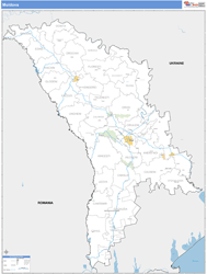Moldova Wall Map Basic Style 2024