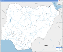 Nigeria Wall Map Basic Style 2024