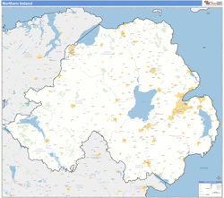 Northern Ireland Wall Map Basic Style 2023