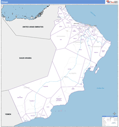 Oman Wall Map Basic Style 2024