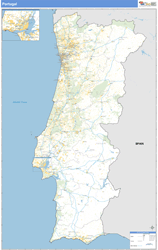 Portugal Wall Map Basic Style 2024