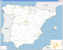 Spain Wall Map Basic Style 2024