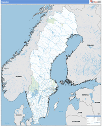 Sweden Wall Map Basic Style 2024