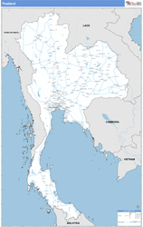 Thailand Wall Map Basic Style 2024