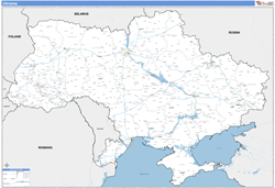 Ukraine Wall Map Basic Style 2024