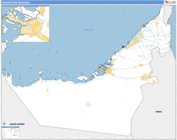 United Arab Emirates Wall Map Basic Style 2024