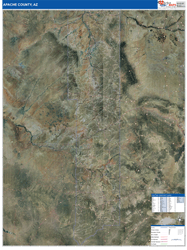Apache County, AZ Wall Map Satellite Basic Style 2026