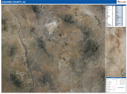 Cochise County, AZ Wall Map Satellite Basic Style 2026