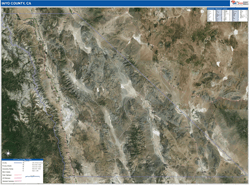 Inyo County, CA Wall Map Satellite Basic Style 2026
