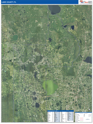 Lake County, FL Wall Map Satellite Basic Style 2026