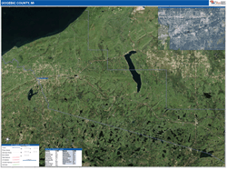 Presque IsleCounty, MI Wall Map Satellite Basic Style 2024