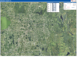 Orange County, FL Wall Map Satellite Basic Style 2026