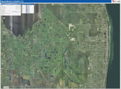 Palm Beach County, FL Wall Map Satellite Basic Style 2026