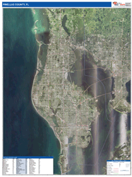 Pinellas County, FL Wall Map Satellite Basic Style 2026