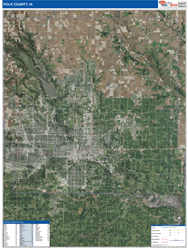 Polk County, IA Wall Map Satellite Basic Style 2026