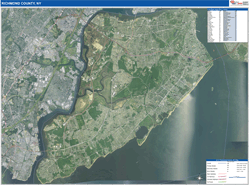 Richmond County, NY Wall Map Satellite Basic Style 2026