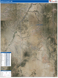 Santa Fe County, NM Wall Map Satellite Basic Style 2026