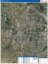 Tarrant County, TX Wall Map Satellite Basic Style 2026