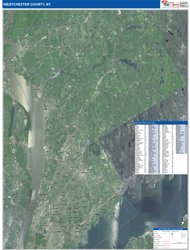 Westchester County, NY Wall Map Satellite Basic Style 2026