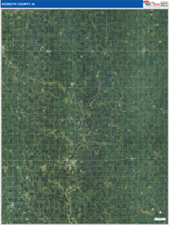 Kossuth County, IA Wall Map Satellite Pure Style 2026
