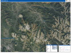 Okanogan County, WA Wall Map Satellite Pure Style 2026