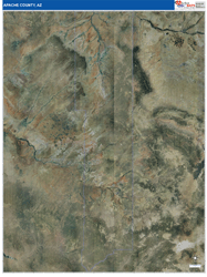 Apache County, AZ Wall Map Satellite Pure Style 2026