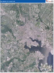 Baltimore County, MD Wall Map Satellite Pure Style 2026
