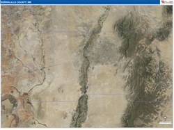 Bernalillo County, NM Wall Map Satellite Pure Style 2026