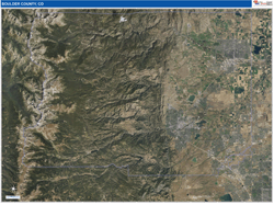 Boulder County, CO Wall Map Satellite Pure Style 2026